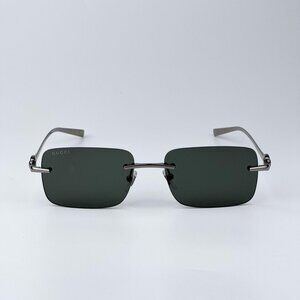 Gucci GG1703S 001 BRAND NEW Men Sunglasses Ruthenium Grey Rectangle